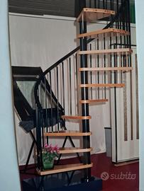 scala a chiocciola ferro legno cm.140