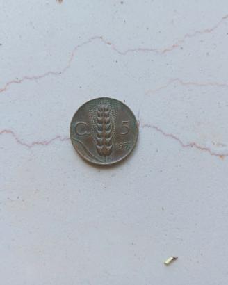 Rara moneta da 5 centesimi di Lira 1937