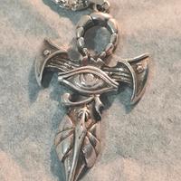Collana acciaio croce Ankh occhio Horus