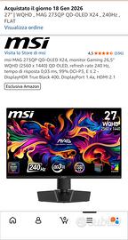 Monitor Gaming MSI 27” WQHD 240Hz