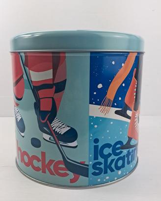 Scatola latta Balocco Pandoro vintage Winter Sport
