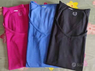 Set 3 magliette donna da palestra o running cotone