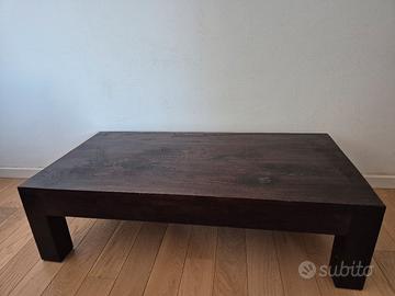 Tavolo basso da salotto in legno massello 