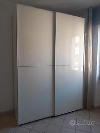 Armadio 2 ante scorrevoli bianco lucido