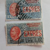 regno 1924/26- 2 francobolli espresso