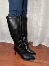Stivale con tacco nero 6 cm