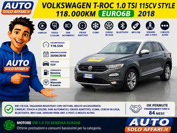 Volkswagen T-Roc 1.0 TSI STYLE 115CV EURO6B CARPLA