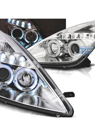 FARI TOYOTA CELICA T23 99-05 LED OCCHI ANGEL CROMA