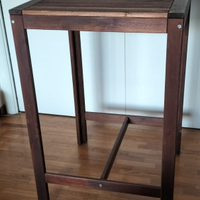 TAVOLO ALTO DI LEGNO e SGABELLI ALTI NUOVI