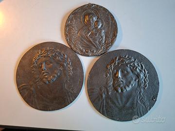 Trittico medaglie religiose