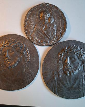 Trittico medaglie religiose