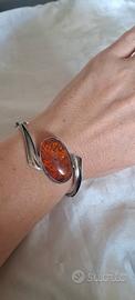 Bracciale vintage in argento.925 e ambra 