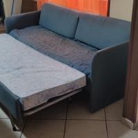 Divano/Letto con 3 Posti/Sedute Color Blu.