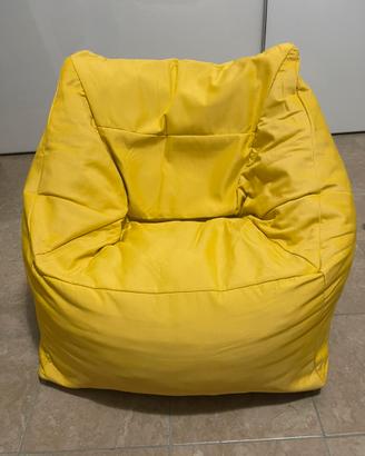 Pouf poltrona in tessuto olefin giallo - Baku