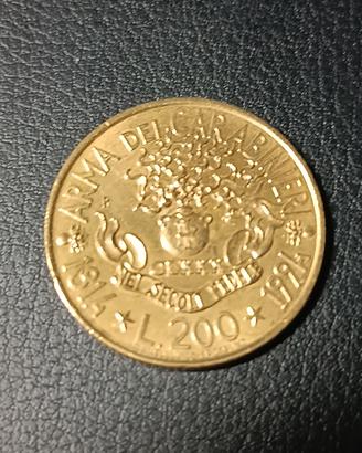 Moneta £ 200 Arma Carabinieri 