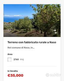 Terreno edificabile a Naso