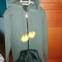 Felpa lunga ragazza tg 16 anni con cappuccio