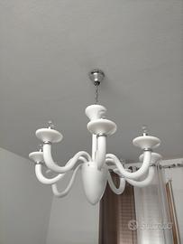 lampadario vetro bianco 