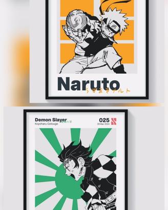 QUADRO NARUTO / DEMON SLAYER 30x60cm 