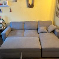 Divano letto angolare con penisola reversibile