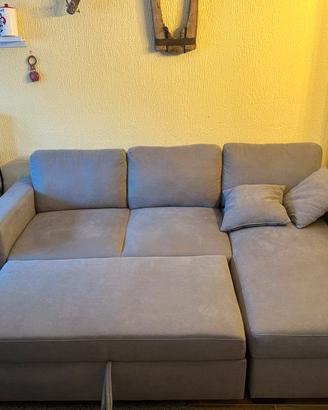 Divano letto angolare con penisola reversibile