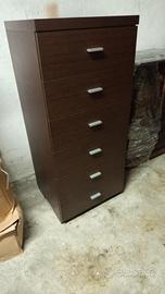 cassettiera wengé a 6 cassetti