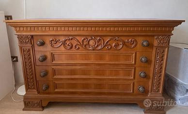 CASSETTIERA IN LEGNO CON SPECCHIO