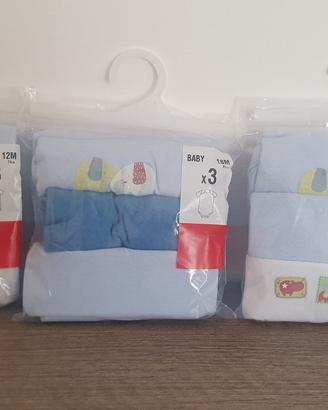 Set di 3 body maschio nuovi 12/18/24 mesi