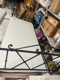 Letto singolo in ferro battuto completo