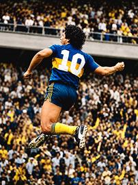 fotografia Maradona con il Boca juniors 1981