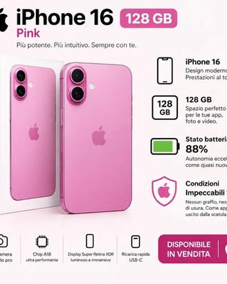 Iphone 16 pink 128gb