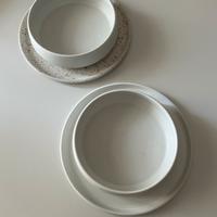 Servizio piatti cercamica bianca artigianali