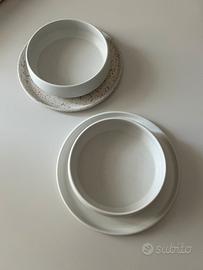 Servizio piatti cercamica bianca artigianali