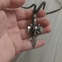 collana dark teschio, corda lunga