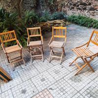 Sedie da Giardino Pieghevoli in Legno