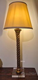 Coppia lampade con colonnetta del 1600 dorate
