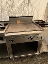 Frytop gas liscio/ rigato prof 90