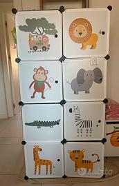 Armadio modulare a cubi per bambini
