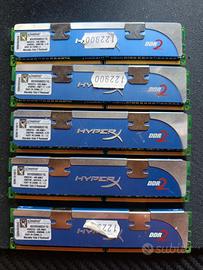 Lotto 5x Kingston HyperX DDR2 1GB 1066MHz