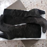stivale pelle scamosciata verde muschio 38