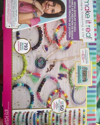 Set braccialetti con perline + set con elastici