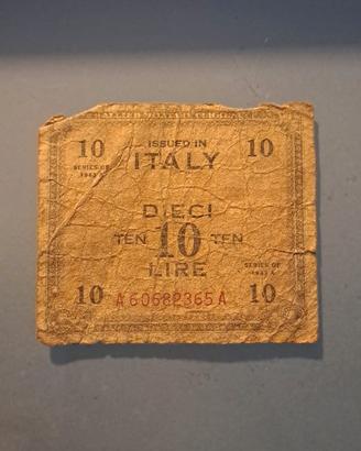 10 LIRE OCCUPAZIONE AMERICANA IN ITALIA 1943