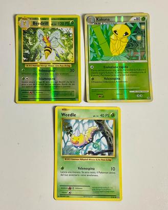 SET CARTE POKEMON: BASE + 2 EVOLUZONI DI WEEDLE