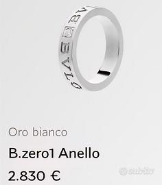 BULGARI Anello B.zero1 Oro Bianco/Diamante NUOVO