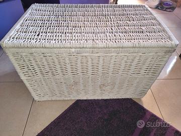Cesta a baule in vimini di rattan
