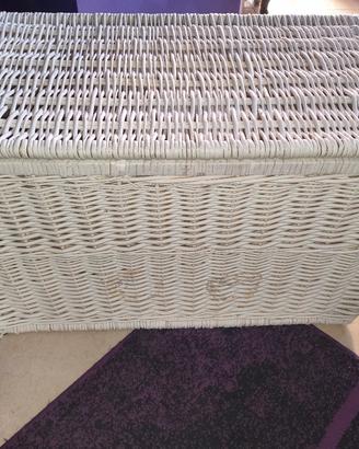 Cesta a baule in vimini di rattan