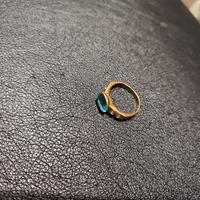 ✨ Anello in oro 18 kt con pietra azzurra e diamant
