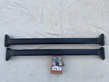 Coppia barre portatutto telescopiche in acciaio