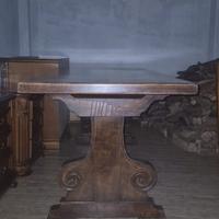 Tavolo in legno massello+set di 4 sedie vintage 