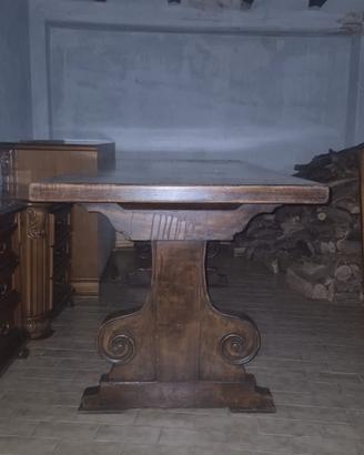 Tavolo in legno massello+set di 4 sedie vintage 